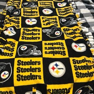 Handmade Tie Steelers Fleece Stadium Throw/Scarf/Group Lap Blanket